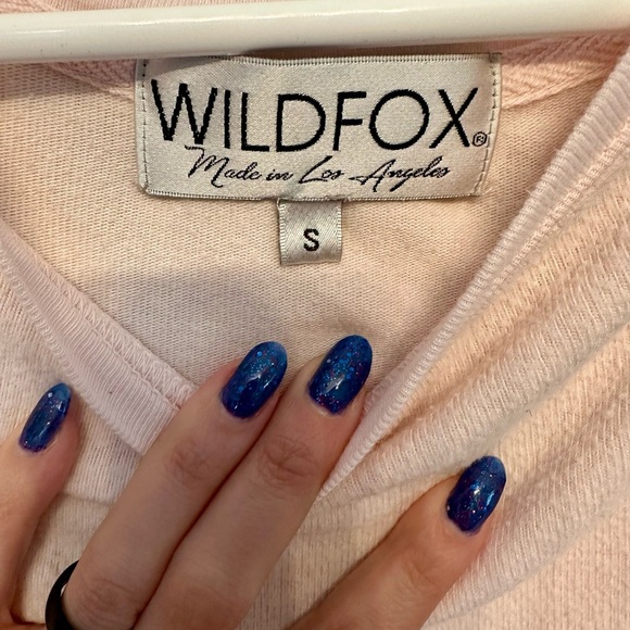 Wildfox Light Pink Cozy Sweatshirt “Stop Judging Me” Small - Picture 2 of 4
